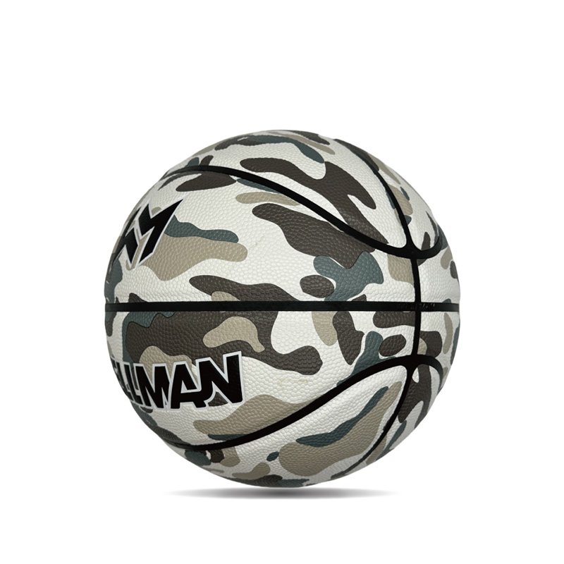 การดูดความชื้นในร่ม/กลางแจ้ง PU สีสันสดใสพิมพ์บอลบาสเก็ตบอล